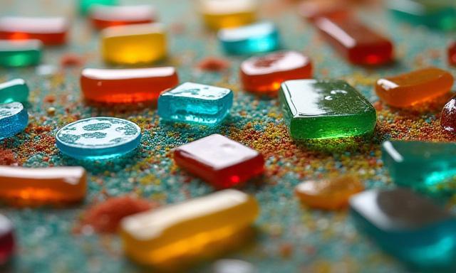 Colorful glass pieces arranged on a kiln shelf, ready for fusing during a beginner's glass art workshop.