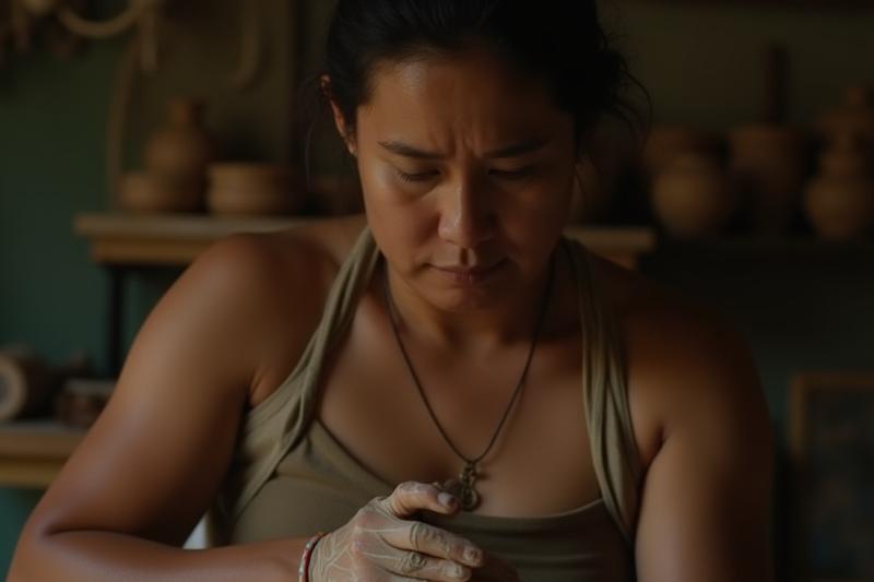 Artisan shaping clay on pottery wheel
